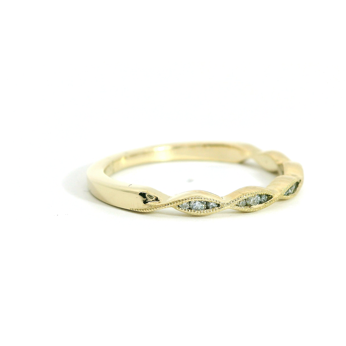 Diamond Band with Milgrain Detail