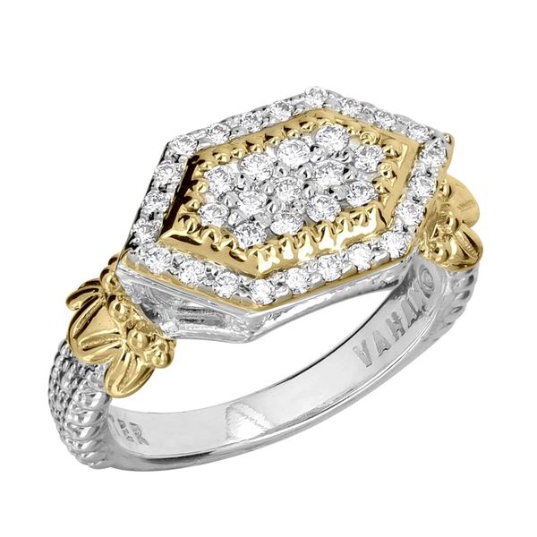 14K Gold and Sterling Silver, Diamond Ring