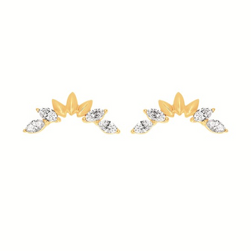 0.32ctw Diamond "Fan" Earrings, 14kt Yellow Gold