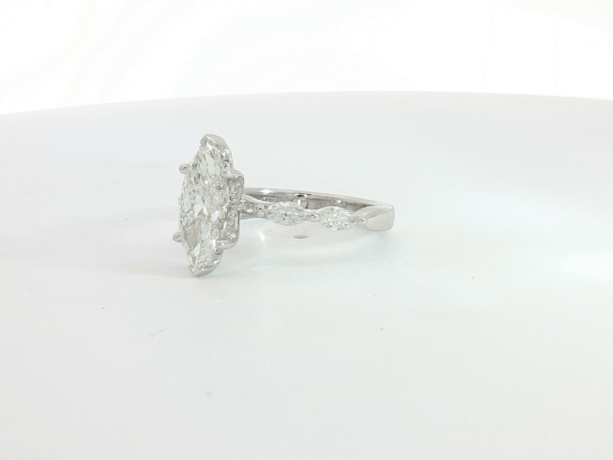 Marquise Lab Grown Diamond Engagement Ring, 14kt White Gold
