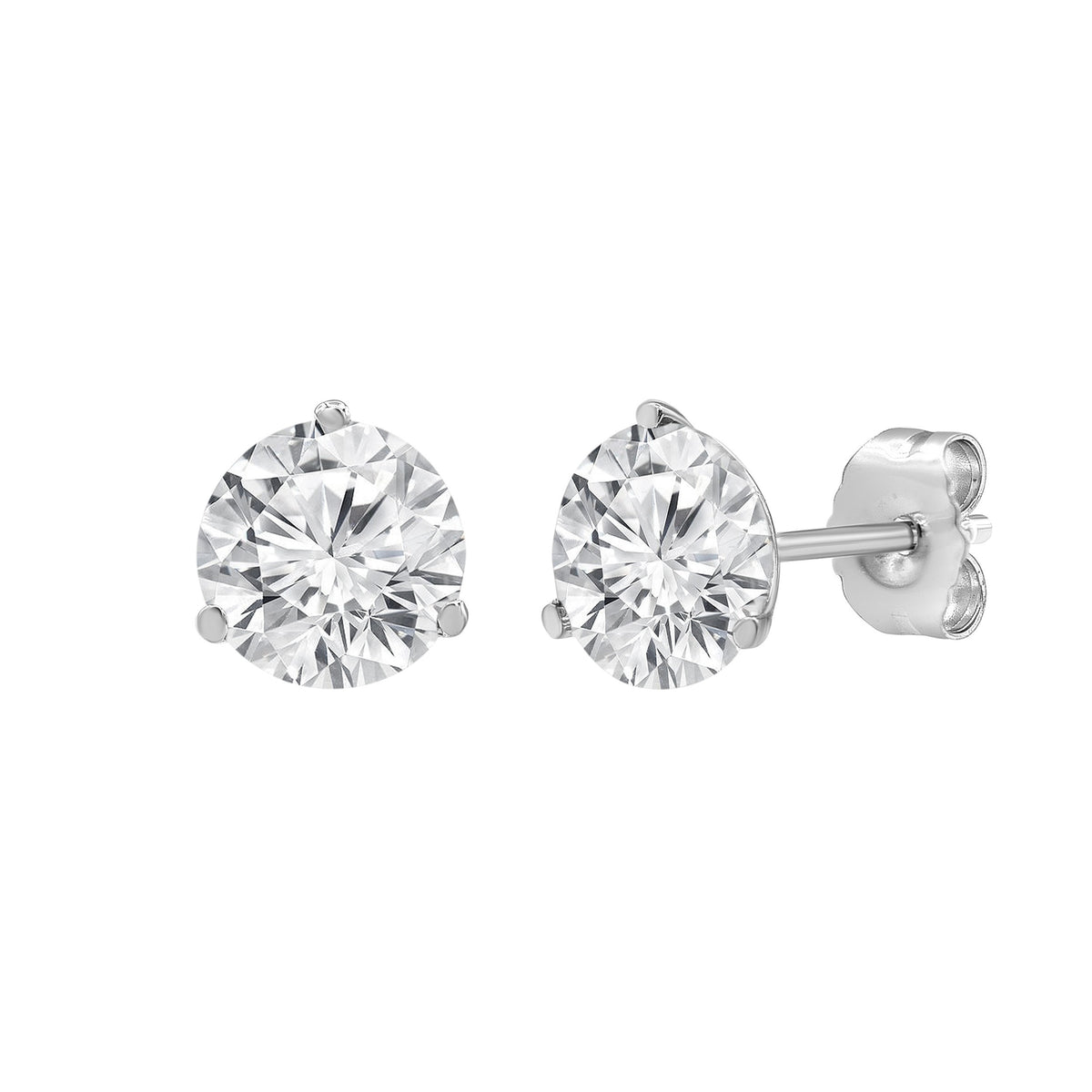 1ctw Round Lab Grown Diamond 3-Prong Martini Studs