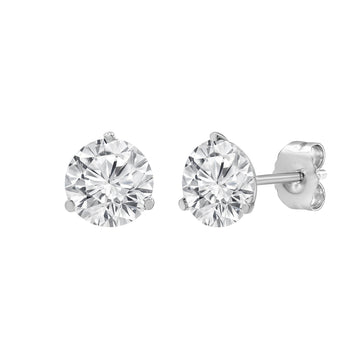 1ctw Round Lab Grown Diamond 3-Prong Martini Studs