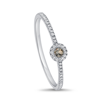 0.08ctw Diamond & 0.05ct Aquamarine Ring, 14kt White Gold