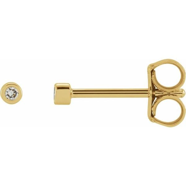 Round Micro Bezel-Set Stud Earrings