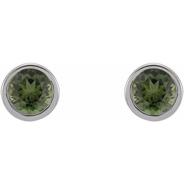 Round Micro Bezel-Set Stud Earrings