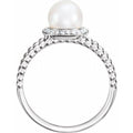 Beaded Halo-Style Pearl Ring