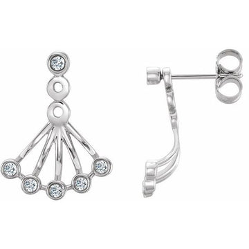 Bezel-Set Fan Earrings