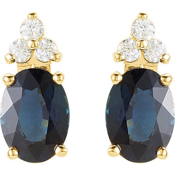 Oval 4-Prong Accented Earrings