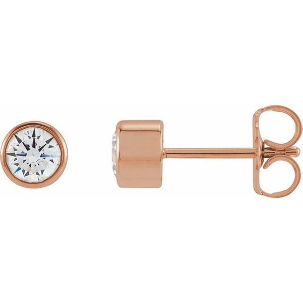 Round Bezel-Set Stud Earrings