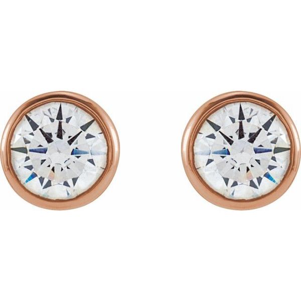 Round Bezel-Set Stud Earrings