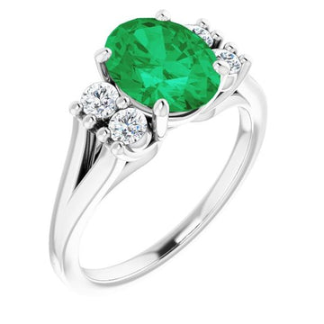 Accented Split Shank Ring