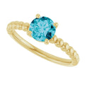 Beaded Solitaire Ring