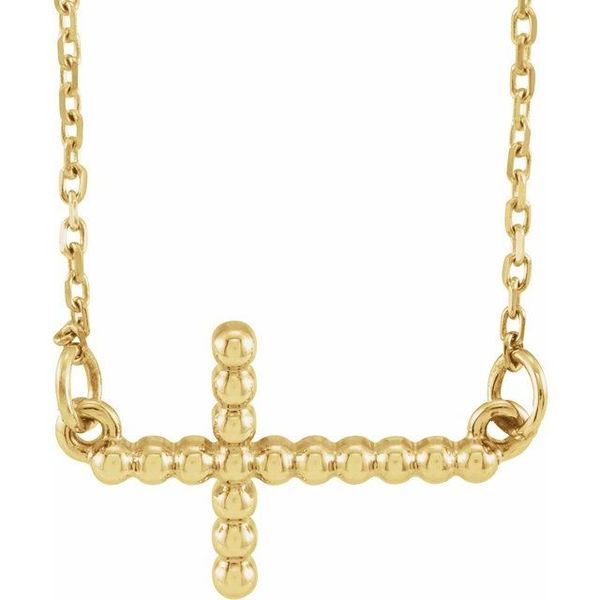 Beaded Sideways Cross Necklace