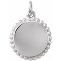 Engravable Beaded Disc Necklace or Charm/Pendant