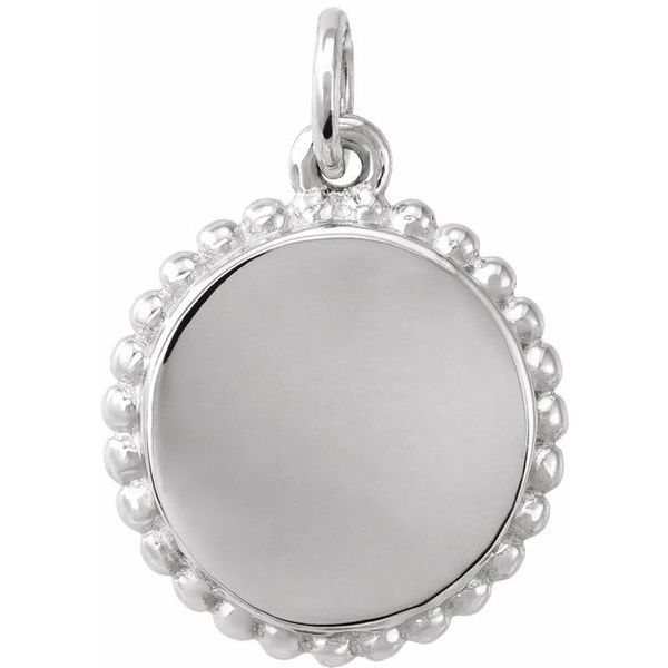 Engravable Beaded Disc Necklace or Charm/Pendant