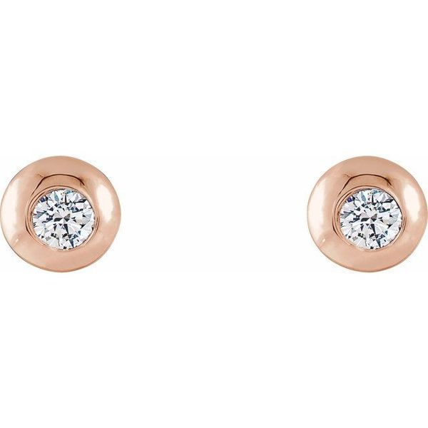Round Bezel-Set Stud Earrings
