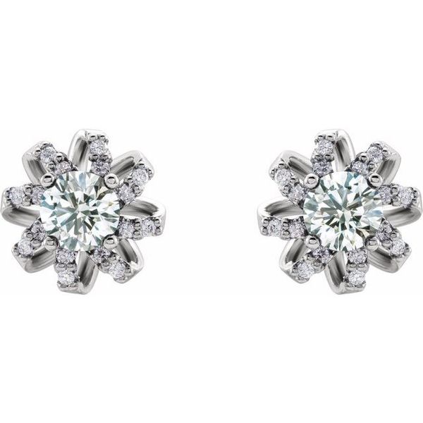 Round 4-Prong Halo-Style Twist Earrings