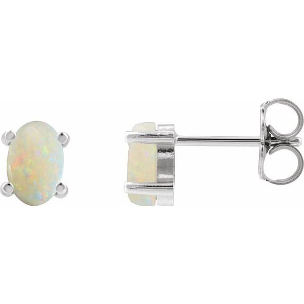 Oval 4-Prong Cabochon Earrings