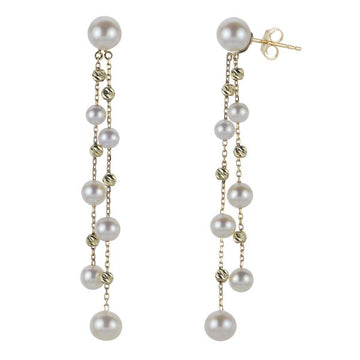 14KT Yellow Gold Freshwater Pearl Earring