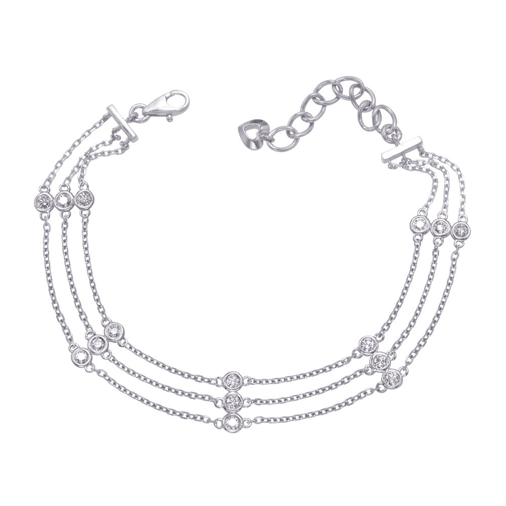 Diamond By The Yard Bracelet in 14K White Gold