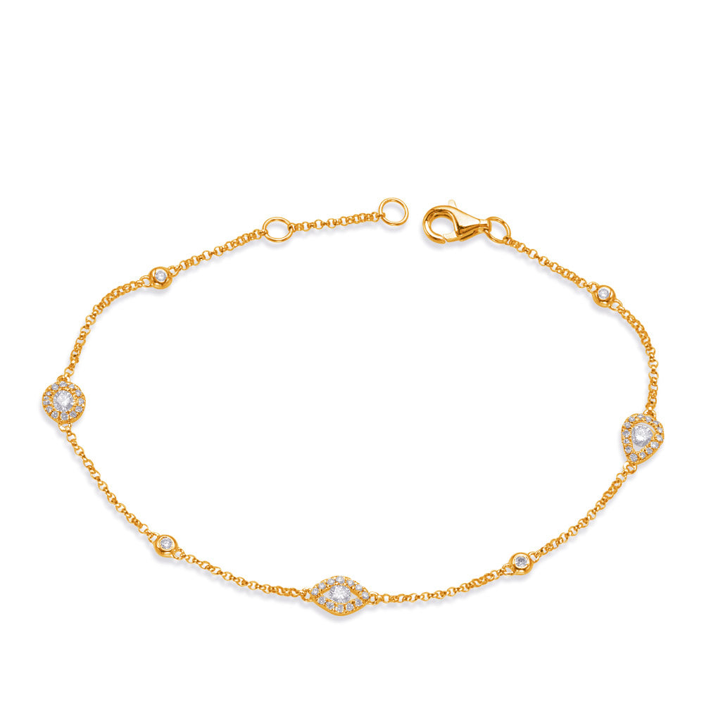 Diamond By The Yard Bracelet in 14K Yellow Gold