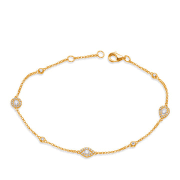 Diamond By The Yard Bracelet in 14K Yellow Gold