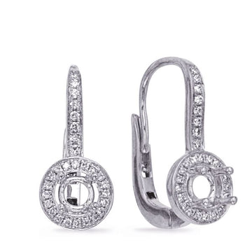 Halo Earring Setting For .50ct Tw