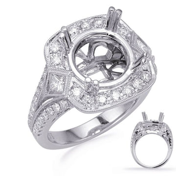 White Gold Halo Engagement Ring