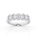 14K White Gold Five Stone Ring