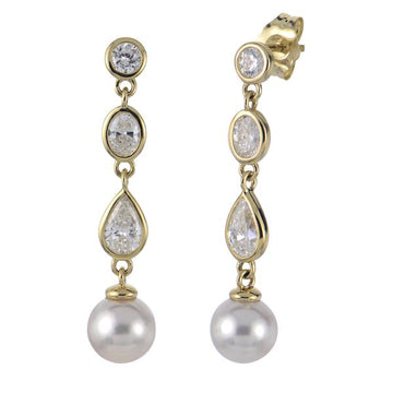 14KT Yellow Gold Akoya Pearl Earring