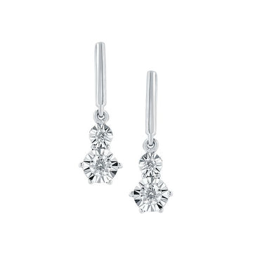 14k White Gold Diamond Earrings