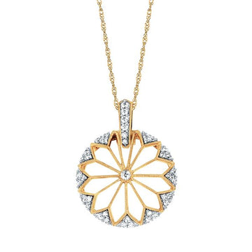 14k Yellow Gold Diamond Pendant