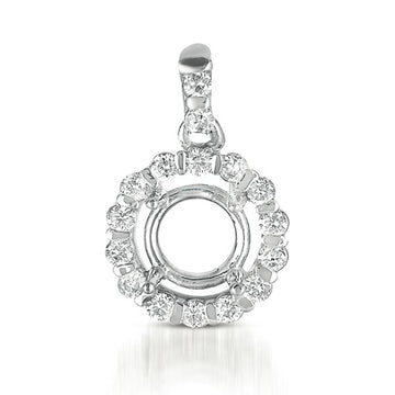 Diamond Pendant For 3/4ct Round Stone