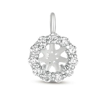 Diamond Halo Pendant For 1.5ct Round