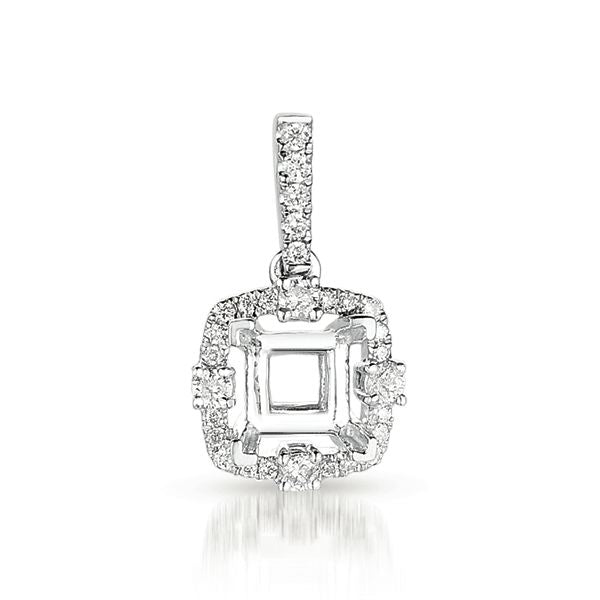 Diamond Pendant For.25ct Princess Center