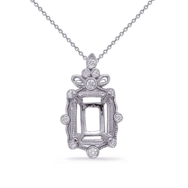 White Gold Diamond Pendant 6x4 Ec Cente