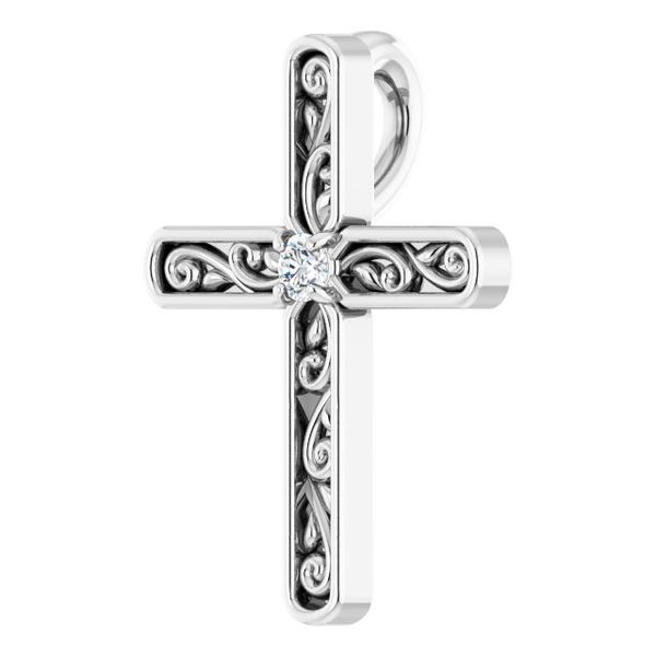 Sculptural Solitaire Cross Pendant