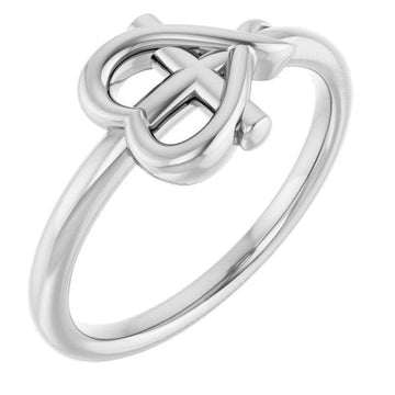 Youth Cross & Heart Ring