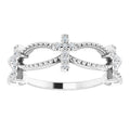 Accented Stackable Cross Ring