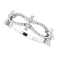 Accented Stackable Cross Ring